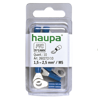 Haupa Szemessaru szigetelt 1,5-2,5 M5 kék PVC, 10db/cs | 260272/10