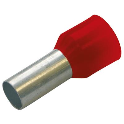 Haupa érvéghüvely, piros, vezeték keresztmetszet 10, hossz 18 - 100 db / cs